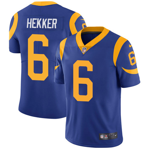 Nike Rams #6 Johnny Hekker Royal Blue Alternate Men's Stitched NFL Vapor Untouchable Limited Jersey - Click Image to Close